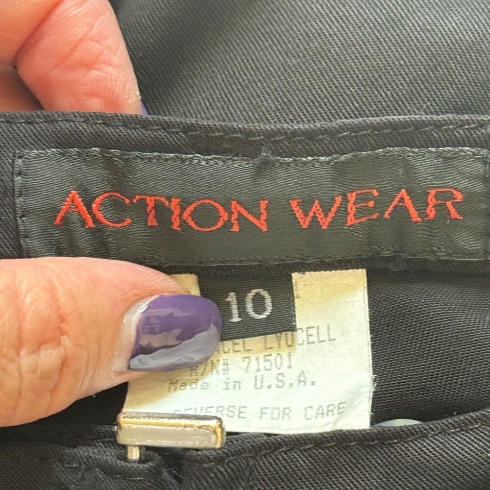 Action Wear NWT Black Tencel Lyocell Flat Front Straight LegTrouser Slacks Sz 10 - Picture 8 of 13